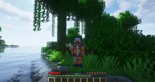 A player fishing for treasure in a jungle biome (Image via Mojang)